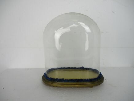 Vintage Oval Hand Blown Glass Globe Dome Doll Clock Steampunk 13.77" H 12.2"W