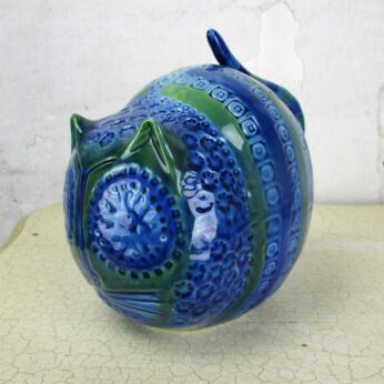 HTF Mid Century Italian Ceramic Cat era Bitossi Raymor Rimini Blue