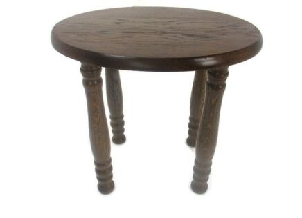 Barn Country Style   Pedestal Table Plant Bonsai Stand Side Table 70s  French oak Oval 14.17"