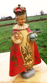 Jesus Statue Painted Ceramic Infant of Prague Santo Nino Statue 13" Catholic