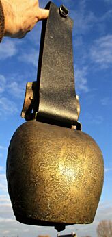 X Large Vintage Authentic Cowbell Leather Strap Brass Original Rustic
