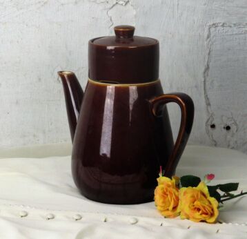 Vintage Teapot Coffeepot Villeroy & Boch Luxembourg Chocolate brown Strainer