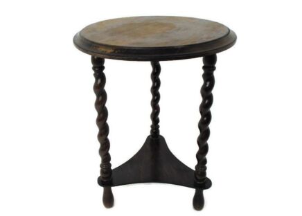 Barley Twist Wooden Side Wine Table Pedestal Plant Bonsai Stand Two Tier Barn Country Farmhouse Style