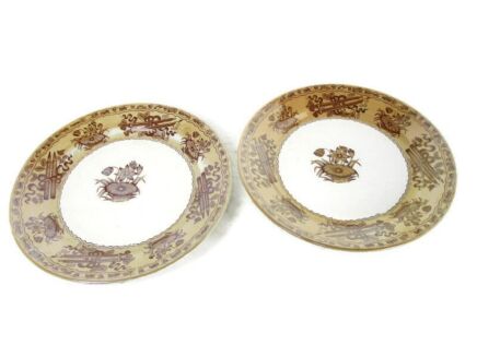 Petrus Regout Maastricht Malta 2 bread and butter plates extremely rare pair couple Dutch