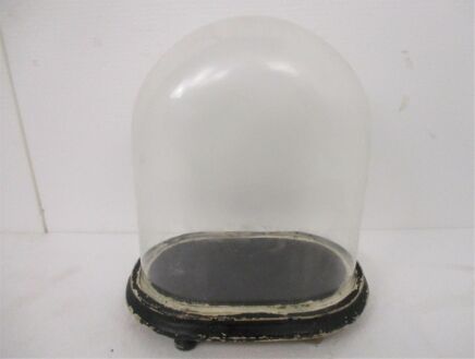 Antique Oval Hand Blown Glass Globe Dome Doll Clock Steampunk 11.81" H 10.23"W