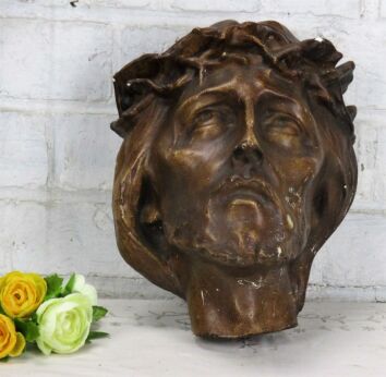 Lovely Wall Hanging Bust Jesus Christ Plaster Statue Crown of Thorns