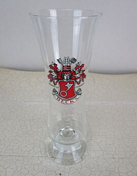 Vintage Becks Beer Glass Product of Germany Fluted Glass Coat of arms