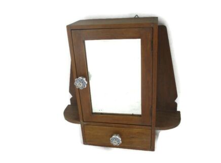 Apothecary Bathroom Medicine Kitchen Cabinet Art deco Wood Display Cabinet