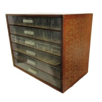 Vintage Storage Box DMC Sewing Quilting Storage French France Authentic Funky