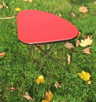 Vintage Tripod Coffee Side Table Mid Century Mod Space Age Triangle