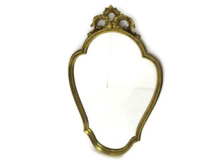 Large Ornate Oval Wood Plaster Wall Hanging Mirror Hollywood Regency Beautiful