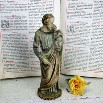 Statue Saint Joseph and Infant Jesus Resin Italy Protector of Homes 9.44"