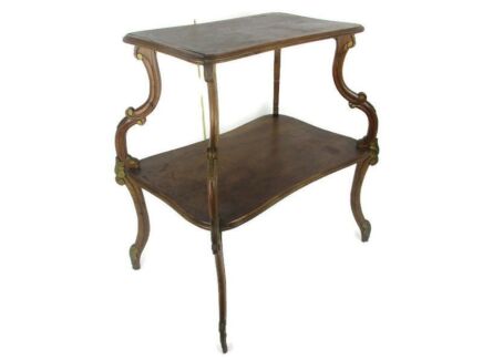Antique Art nouveau  Wooden Side Occasional table  Desk wo Tier Gold touches Gorgeous