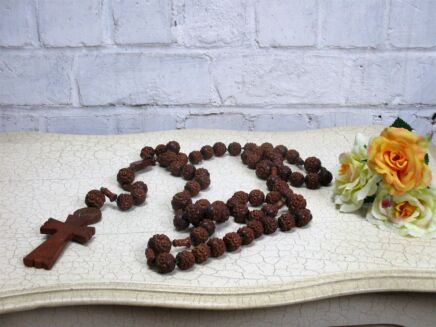 Large Lourdes Vintage Rosary Resin Beads Wall Hanging Priest Nun Service Domino
