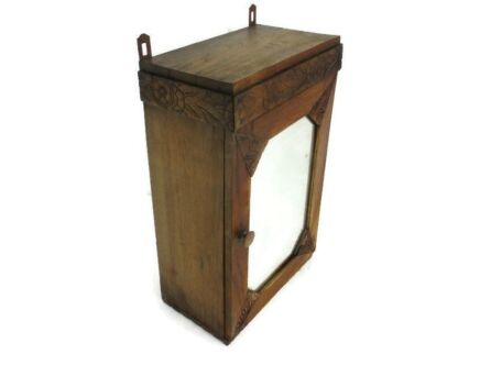 Kitchen Medicine Apothecary Bathroom Apothecary Cabinet Hand Carved Wood Barn Country Style Lovely