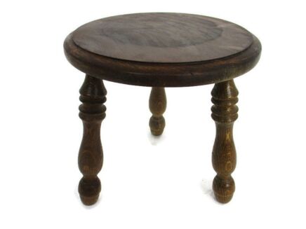 Vintage Wood Side Wine Table Pedestal Plant Bonsai Stand Milking Stool Country