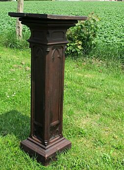 Large Antique Church Statue Display Pedestal Gothic Genuine Carved Wood