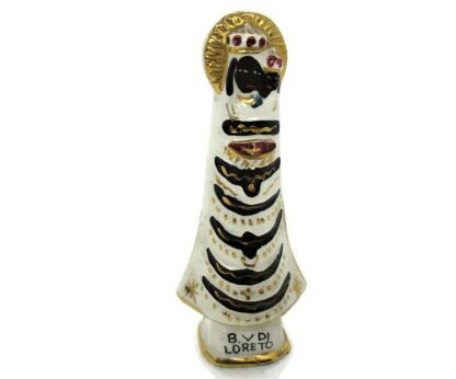 Miniature Black Madonna Virgin Mary Our Lady of Loreto Porcelain Lovely 5.51"