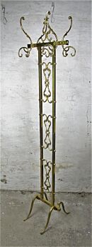 Vintage Hall Tree Coat Hat Rack Stand Brass Coat hangers Hollywood Regency HTF