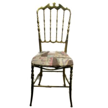 Vintage Authentic Chiavari Chair Brass Hollywood Regency Italian refurbished