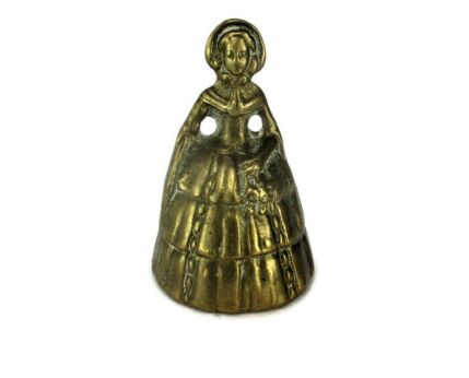Brass Ornate Table Bell Brass Clapper Decorative Victorian Woman Lady