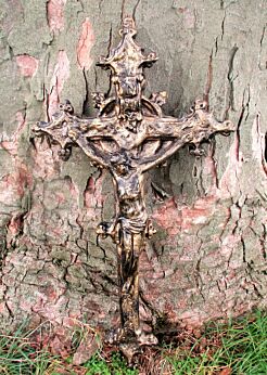 Large completely Plaster Hanging Crucifix Cross Jesus Christ Gold Color 21.65"