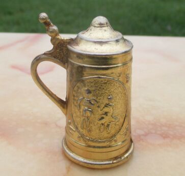 Vintage Miniature Beer Can with lid Doll House Brass Copper for Doll House or collectible