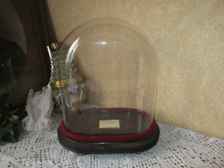 Antique Oval Glass Globe Dome Bell Cloche Display Hand blown Steampunk 12.32"