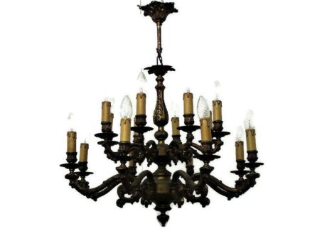 Impressive Chandelier Bronze 14! Lights Arm Ornate Hollywood Regency Gorgeous