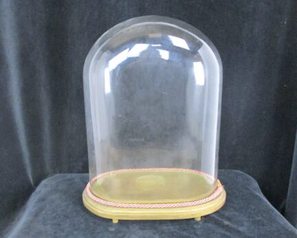 Antique Victorian Oval Hand Blown Glass Globe Dome Steampunk Clock 15.74" x 12"