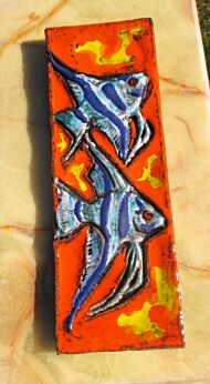 Vintage Ruscha Fish Fat Lava German Space Age Pop Art Psychedelic Wall Tile plate