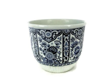 Vintage Boch Royal Sphinx Delfts blue White Flower Pot Jardiniere Planter Marked 7.87"