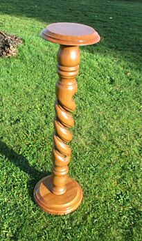 Antique Carved wood Open Barley Twist Pedestal Display Table Plant Stand 38.3"