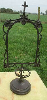 Rare Antique Memento Mori Picture Frame Candle Iron Gothic