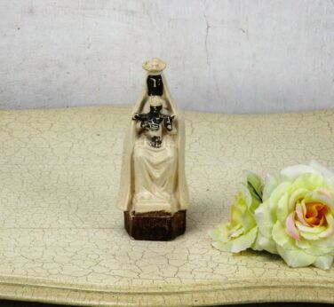 Mini Statue Black Madonna Notre Dame de Liesse Lady of Joy Plaster HTF Collector