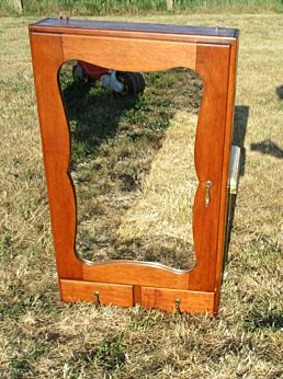 Vintage XL Medicine Kitchen Wall Cabinet Apothecary mirror Special 2drawers