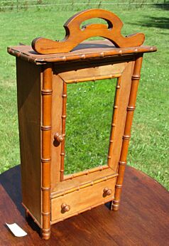 Vintage Bamboo Medicine Kitchen Bathroom Cabinet Apothecary Mirror Lovely