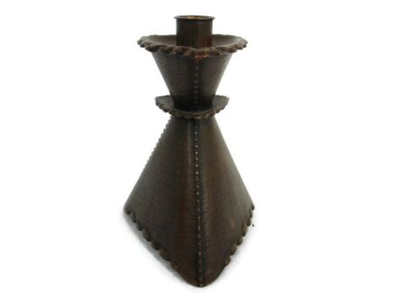 Art Piece Verlinden Lier Hand Made Candle Holder Candlestick Red Copper