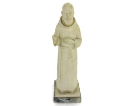 Statue Padre Patris Pio Pietrelcina Figurine Resin on Marble A. Santini Italian