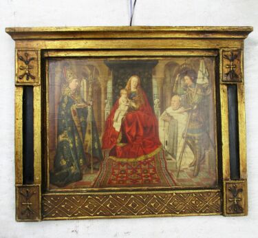 Florentine Wood Italy Wall Hanging Art Panel Adoration Virgin Mary Infant Jesus