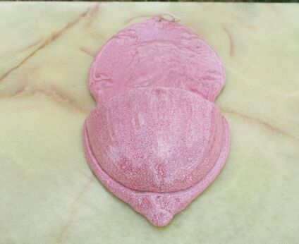 Vintage Holy Water Font Porcelain Church Wall Hanging Pink Jesus Catholic