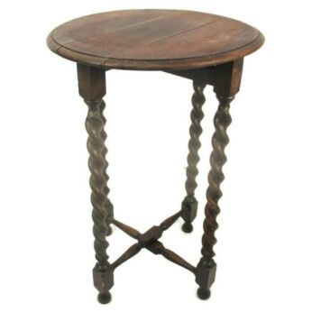 Barley Twist Wood Side Occasional Wine Coffee Tea Table Pedestal Plant Stand pliable