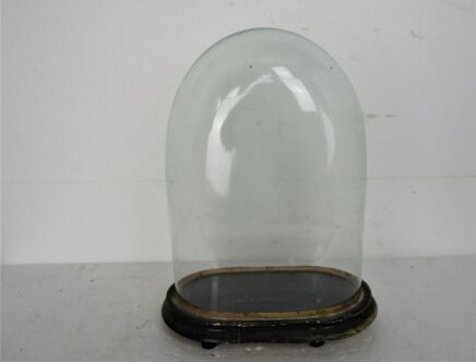 Victorian Antique Oval Hand Blown Glass Dome Globe Mantle Clock Steampunk 15.15"