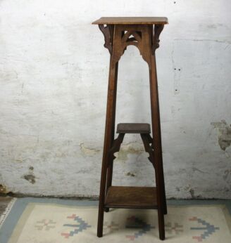 Large Art Nouveau Ornate 3 Tier Pedestal Table Plant Stand Side Table 43.70"