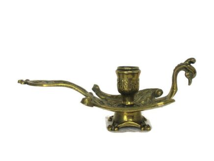 Gothic Vintage Brass Ornate Candle Holder Phoenix Griffin Dragon Italian