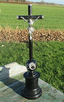 Carved Wood Jesus Christ Cross Table Standing Crucifix Silver Corpus Snake
