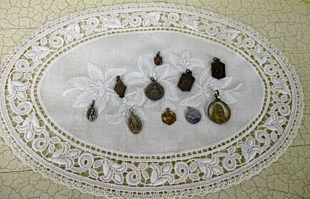 Collection of 10 Vintage Medallions Virgin Mary Madonna Pendants Jesus Christ