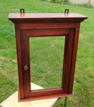 Vintage Wood Apothecary Bathroom Medicine Wall Cabinet Mirror Key