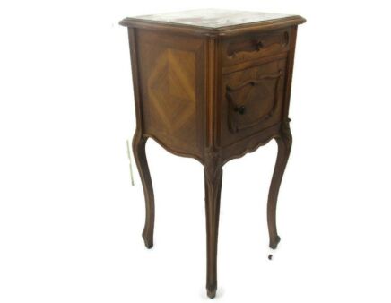 Antique Marble top and Inside Side Cabinet Table Night stand Louis XV/VI style