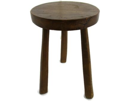 Antique Hand Carved wood Tripod Milking Stool Pedestal Plant Bonsai Table